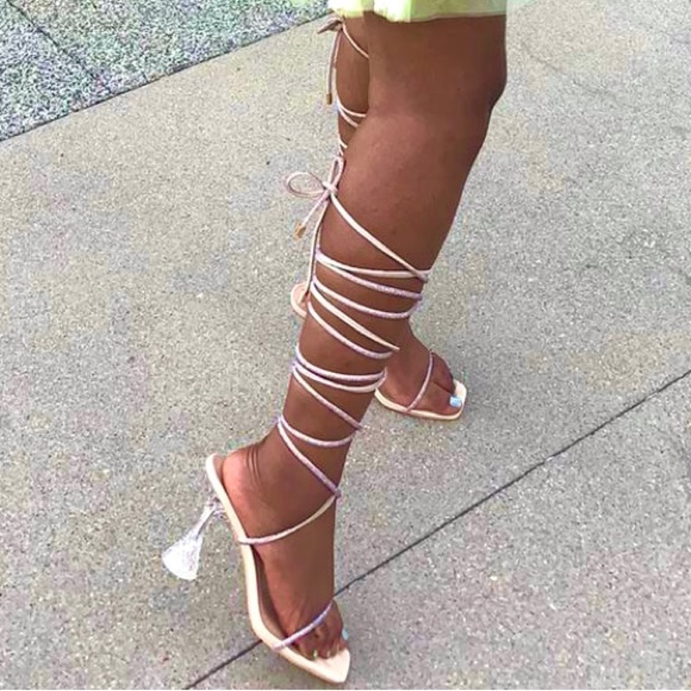 Diamante wrap around heeled sandal💫✨🪩